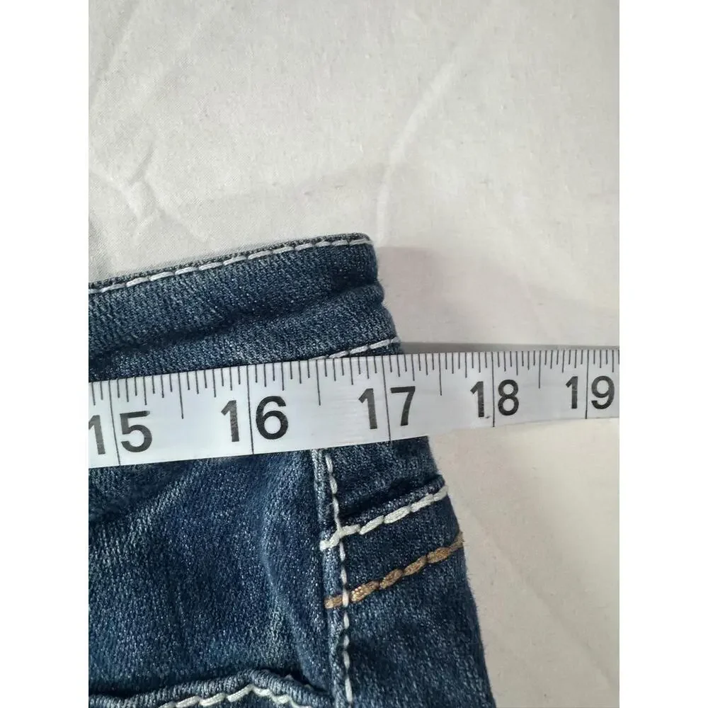 Earl Jean Medium‎ Wash Rolled Hem 5-Pocket Capri Jeans Womens Size 6